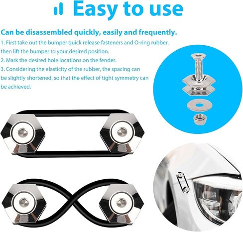 Bumper Quick Release Kit (Dark Black), Quick Release Bumper Holder Quick Release Bumper Fasteners Front Bumper Quick Release Bumper Holders for Cars Compatible for Universal Car Bumper in Saudi Arabia