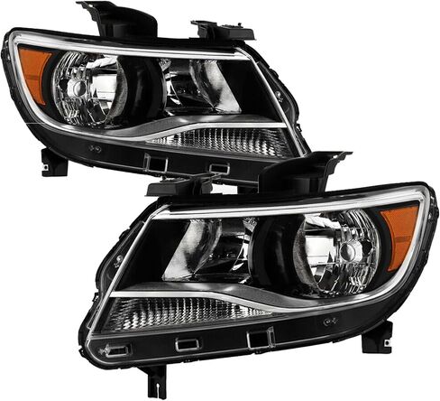 Headlight Assembly Compatible with Colorado 2015 2016 2017 2018 2019 2020 2021 2022 HeadLamps Headlights Halogen Left+Right Set (Chrome) in Saudi Arabia