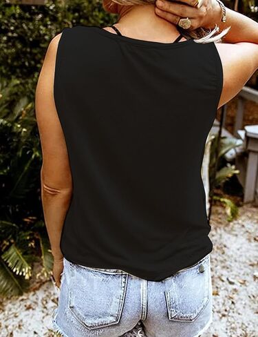 Women's Wildflower Floral V-Neck Tank Tops Summer Sleeveless Casual Loose Fit Shirt in Saudi Arabia