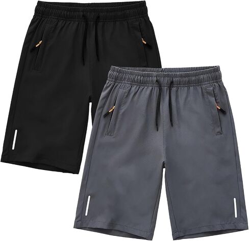 SHOOYING Boys Quick Dry Athletic Zipper Shorts Sets in Saudi Arabia