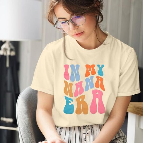 Nana T Shirt Women Funny Letter Print Love Heart Graphic Grandma Gift Tops Tees Casual Short Sleeve Shirts Top in Saudi Arabia