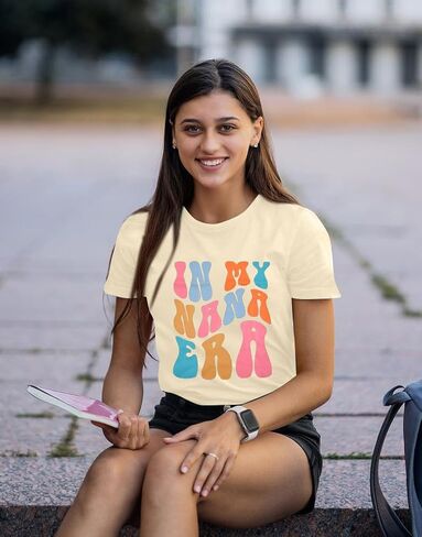 Nana T Shirt Women Funny Letter Print Love Heart Graphic Grandma Gift Tops Tees Casual Short Sleeve Shirts Top in Saudi Arabia