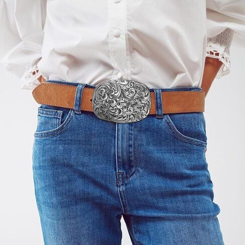 Antique Engraved Floral Belt Buckle, Western Cowgirl Belt Buckle for Women, Vintage Belt Buckle in Saudi Arabia