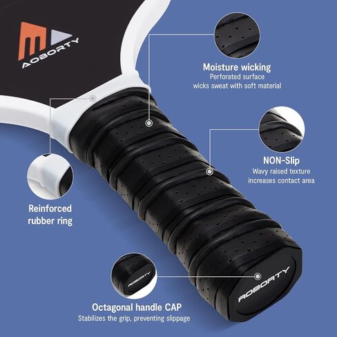AOBORTY Pickleball Paddles 4 Pack - USAPA Light Graphite Premium Rackets Fiber Face & Polymer Honeycomb Core Pickleball Set with 6 Outdoor Indoor Balls Including Portable Carry Bag in Saudi Arabia