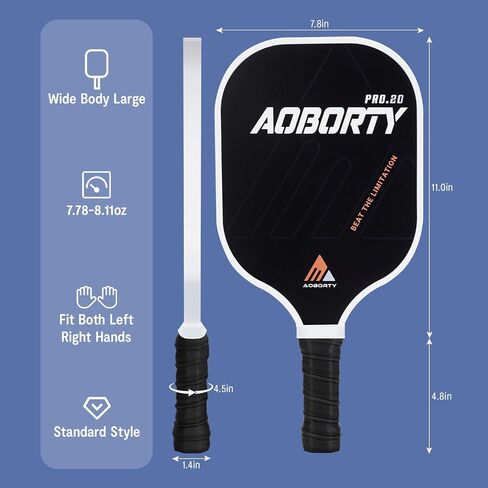 AOBORTY Pickleball Paddles 4 Pack - USAPA Light Graphite Premium Rackets Fiber Face & Polymer Honeycomb Core Pickleball Set with 6 Outdoor Indoor Balls Including Portable Carry Bag in Saudi Arabia