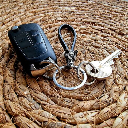 VALHALLA Steel car keychain wolf head decorated with Amulet for Men and Women keys in Saudi Arabia