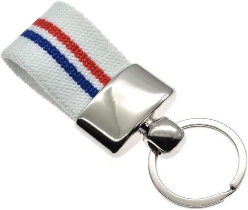 BDM France Flag Keychain, Soccer Key Holder, Fabric Ring for Home or car, Man and Woman in Kuwait