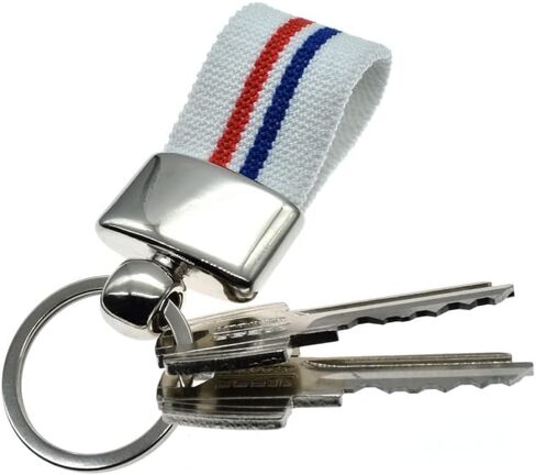 BDM France Flag Keychain, Soccer Key Holder, Fabric Ring for Home or car, Man and Woman in Kuwait