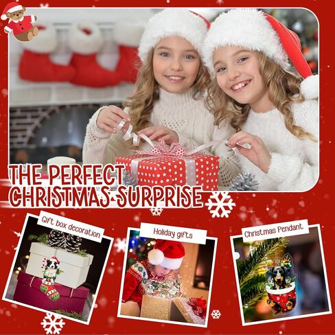 Black Cat Christmas Ornaments, Cute Screaming Cat Christmas Tree Hanging Ornaments 2024 Acrylic 2 Side Printed Christmas Decor Personalized Christmas Stockings for Cat Lovers (Black Cat C) in Saudi Arabia