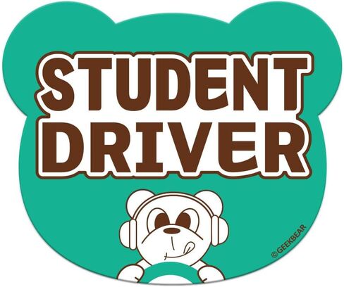 GEEKBEAR [التوقيع] مغناطيس سيارة سائق الطالب - خط Geekbear - شكل دب 5.6 × 4.7 بوصة (1، أصفر) in Kuwait