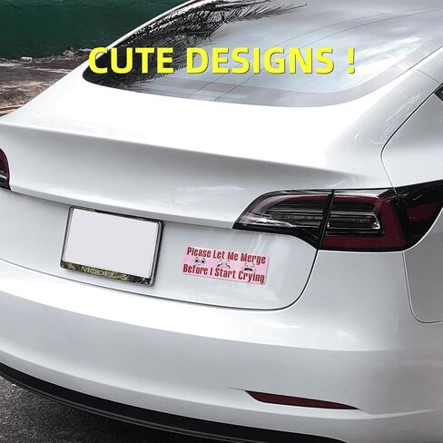 Car Bumper Magnet 9.7 * 3.1 inch Reflective Magnetic Reusable New Drivers Sticker Warning Safety Sign Funny Prank Car Decals for Vehicle Truck (Weeping) in Saudi Arabia