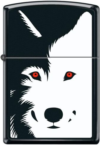 Zippo Lighter- Wolf Moon Black Matte Windproof Lighter #Z5175 in Saudi Arabia