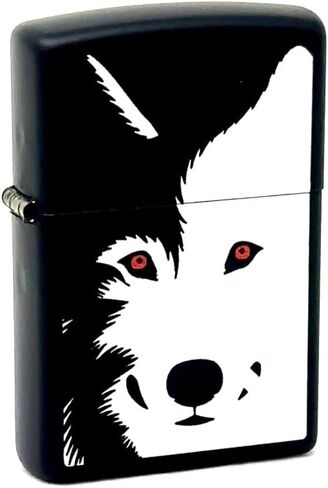 Zippo Lighter- Wolf Moon Black Matte Windproof Lighter #Z5175 in Saudi Arabia