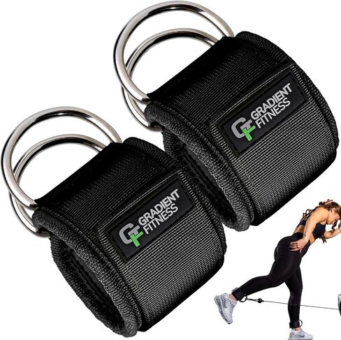Gradient Fitness Ankle Straps (2 Pack) | Ankle Strap for Cable Machine, Ankle Bands for Working Out, Cable Ankle Strap, Cable Machine Attachment, Ankle Cable Attachments for Gym in Kuwait