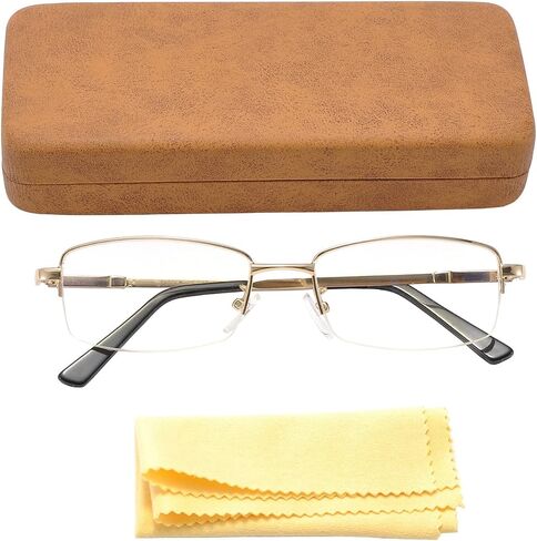 Computer Blue Light Blocking Glasses For Men And Women Computer Gaming Glasses Metal Half Frame Clear Lens in Kuwait