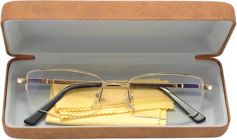 Computer Blue Light Blocking Glasses For Men And Women Computer Gaming Glasses Metal Half Frame Clear Lens in Kuwait