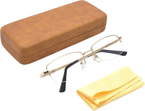 Computer Blue Light Blocking Glasses For Men And Women Computer Gaming Glasses Metal Half Frame Clear Lens in Kuwait
