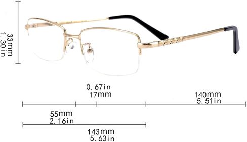 Computer Blue Light Blocking Glasses For Men And Women Computer Gaming Glasses Metal Half Frame Clear Lens in Kuwait