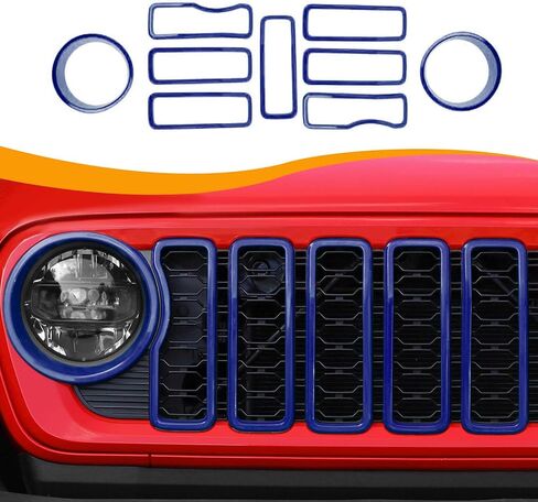 Hoolcar Front Grille Insert Cover & Headlight Bezel Cover Trim Fit for Jeep Wrangler JL JLU & Gladiator JT 2024-2025, Exterior Accessories, Orange in Saudi Arabia