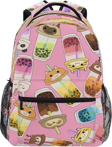 حقيبة ظهر للكمبيوتر من xigua Kawaii Bubble Tea Print - حقيبة مدرسية خفيفة الوزن للأولاد والبنات Tenns in Kuwait