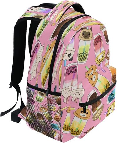 حقيبة ظهر للكمبيوتر من xigua Kawaii Bubble Tea Print - حقيبة مدرسية خفيفة الوزن للأولاد والبنات Tenns in Kuwait