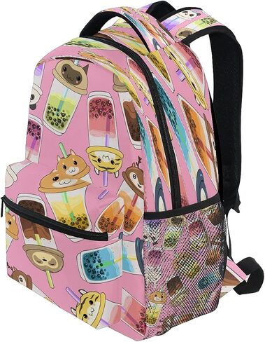 حقيبة ظهر للكمبيوتر من xigua Kawaii Bubble Tea Print - حقيبة مدرسية خفيفة الوزن للأولاد والبنات Tenns in Kuwait