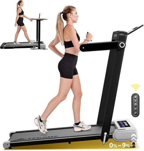 Treadmill with Incline, Walking Pad Treadmill for Home Office, 2.5HP Under Desk Treadmill with Remote, Auto Incline Compact Treadmill 265 Capacity, LED Display Walking Pad for Walking Jogging in Saudi Arabia