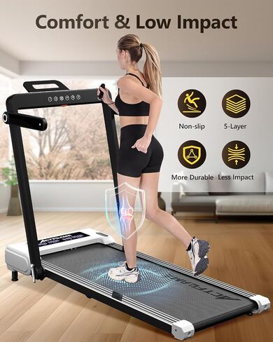 Treadmill with Incline, Walking Pad Treadmill for Home Office, 2.5HP Under Desk Treadmill with Remote, Auto Incline Compact Treadmill 265 Capacity, LED Display Walking Pad for Walking Jogging in Saudi Arabia