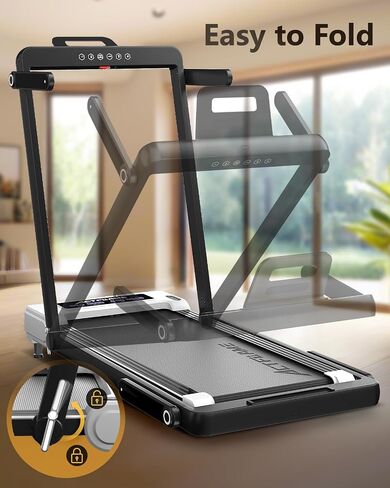 Treadmill with Incline, Walking Pad Treadmill for Home Office, 2.5HP Under Desk Treadmill with Remote, Auto Incline Compact Treadmill 265 Capacity, LED Display Walking Pad for Walking Jogging in Saudi Arabia