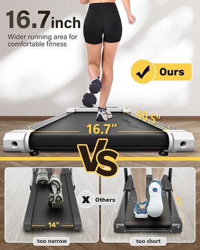 Treadmill with Incline, Walking Pad Treadmill for Home Office, 2.5HP Under Desk Treadmill with Remote, Auto Incline Compact Treadmill 265 Capacity, LED Display Walking Pad for Walking Jogging in Saudi Arabia