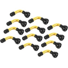 Motoforti 12 Pcs Universal PVR50 Tubeless Tire Valve Stem - Cars RV Bicycles Motorcycles Trailers Tubeless Tire Valve - Stainless Steel Gold Tone Long-lasting