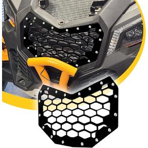 Metal Steel Grille Compatible with 2017-2021 Maverick X3, Premium Front Grill with 8 Inch Led Lightbar Accessories