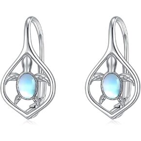 WINNICACA Ocean Leverback Earrings 925 Sterling Silver Sea Animal Beach Turquoise Dangle Drop Earrings Jewelry Christmas Birthday Gifts for Women Daughter Friends