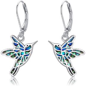 Hummingbird/Phoenix Earring Sterling Silver Turquoise Dangle Drop Earring Jewelry Gifts for Women