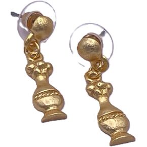 Pre-Columbian Style Earrings 24K Gold Plated