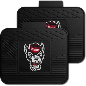 FANMATS 10988 NC State Wolfpack 2-Piece Heavy Duty Vinyl Car Mat Set, Front Row Floor Mats, All Weather Protection, Universal Fit, Deep Resevoir Design