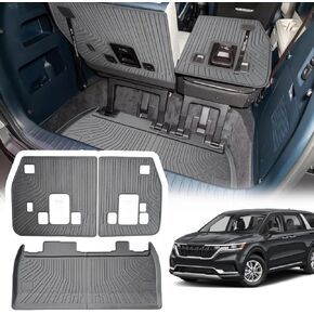 Cargo Liner Compatible with 2021-2024 Kia Carnival Trunk Mat Cargo Mat Back Seat Cover Protector Dog Liner Pet Mat Cargo Trunk Liner(Backrest Mats+Trunk Mat)