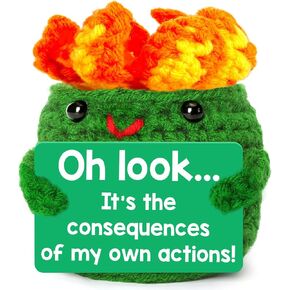 Mini Dumpster Emotional Fire Support Positive Crochet, Office Gifts Funny Gag Gifts for Women Men, Small Birthday Gifts Presents Cute Stuff Things, Dumpster Desk Accessories Office Decor
