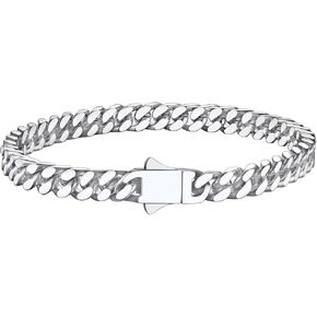 5/7/9/12mm Wide Miami Cuban Link Chain Bracelet for Men Women,Stainless Steel/Gold/Black Plated,7.4/8.2/9 Inch Length,Hip Hop Urban Street-wear Jewelry(Gift Wrapped)