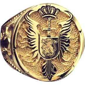 Lion Ring for Men, Norse Viking Lion Head Ring, Gold Lion Crown Ring, Gothic Sword Shield Wing Ring, Hip Hop Lion Signet Ring, Vintage Lion Totem Amulet Ring, Punk Animal Lion Jewelry Gift