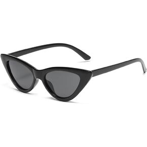 Retro Vintage Narrow Cat Eye Sunglasses for Women Mod Style Retro Sunglasses Plastic Frame