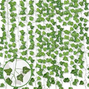 6 Strands 42 Ft Fake Ivy Fake Vines for Bedroom Fake Leaves Hanging Artificial Ivy Garland Greenery Fake Plants for Christmas Wall Wedding Party Bedroom Leaves Room Decor Aesthetic Artificial Plants