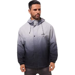 MONTVOO Lightweight Jackets for Men Zip Up Softshell Wind Breaker Hooded Hiking Coat Tactical Running Travel