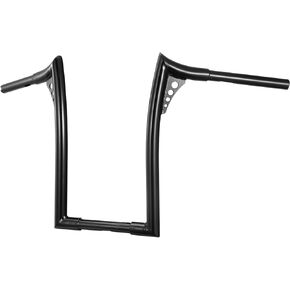MoKitDora Sportster Dyna Softail 12" Rise Ape Hangers Meathook Handlebar 1-1/4" Fat 1" Clamp Z Bars for Harley XL 883/1200,1994-up Road King & 1998-2013 Road Glide, Gloss Black