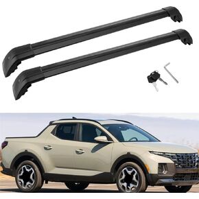 MotorFansClub Roof Rack Cross Bars Fit for Hyundai Santa Cruz 2022 2023 2024 Baggage Luggage Racks Rail Lockable Black