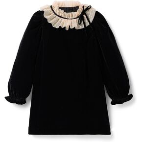 Janie and Jack Girls' Black Velvet Dress (Toddler/Little Big Kid)