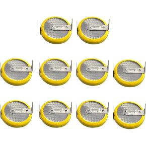 EEMB 10PACK Tabbed CR2032 Lithium Battery with Solder Tabs 3V Lithium Battery 2032 Coin Cell Lithium Batteries for Sensor Radio Gameboy Color Game Replacement Battery