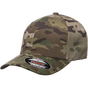 Flexfit Multicam Camo 6 Panel Baseball Cap Officially Licensed Multi-Cam Pattern (XX-Large, Multicam)