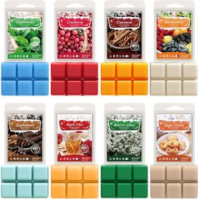Winter Scented Wax Melts, Holiday Fragrance Soy Wax Cubes for Wax Warmer, Christmas Candle Melts, Apple Cider, Winter Cedars, Sandalwood, Berry Party, Sugar Cookie, Cinnamon, Cranberry, Peppermint