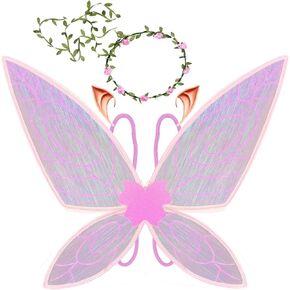 LOHZAQ Large Fairy Wings Costume for Adults Girls, 28.5"x21" Sparkle Princess Wings for Women Halloween Dress Up